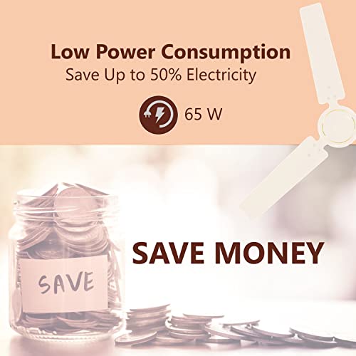 Image of Rico 1200mm 48 inch Premium High Speed Ceiling Fan | Japanese Technology with Life time Rust-Free and Dust-Free Body and Blade (CF807 (Ivory))