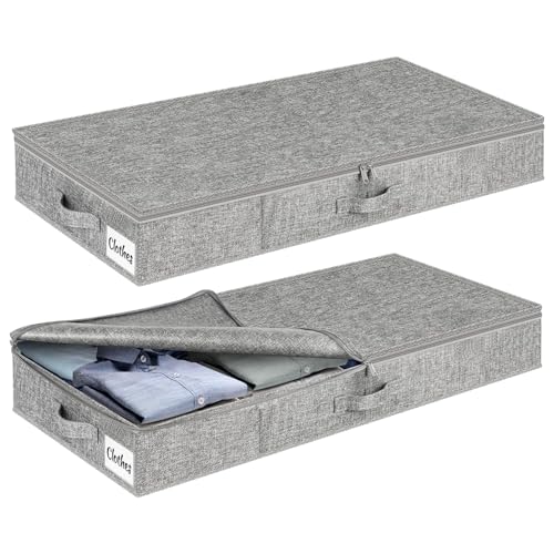 Under Bed Storage Container Bins 2 Pack, 4 Inch Thin Low...