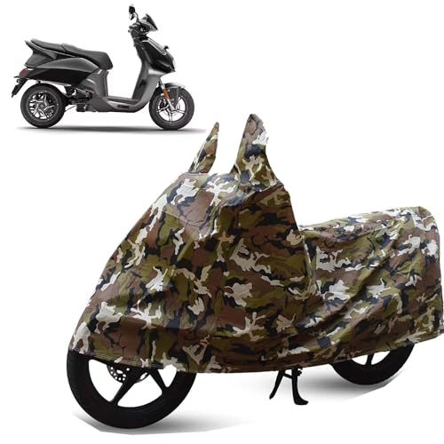 Image of Sulfar Bike Cover for Vida (Hero) VX2 Plus (EV) (Electric Scooter) | Waterproof, Dustproof & UV Protected | All Weather Two Wheeler Cover (Army Green) New 2026 Variants