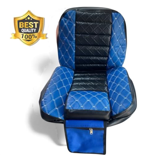 Image of Blue Premium Universal Tractor Seat Cover - Heavy-Duty Waterproof & Dustproof Cushion Protector | Fits All Models | Anti-Slip Design, Durable PU Leather | Farm, Garden & Lawn T R A C T O R Seat Cover