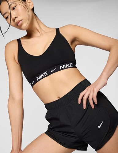 Nike Women's Indy Medium Suppport Padded Adjustable Sports Bra, Black/White, Medium4