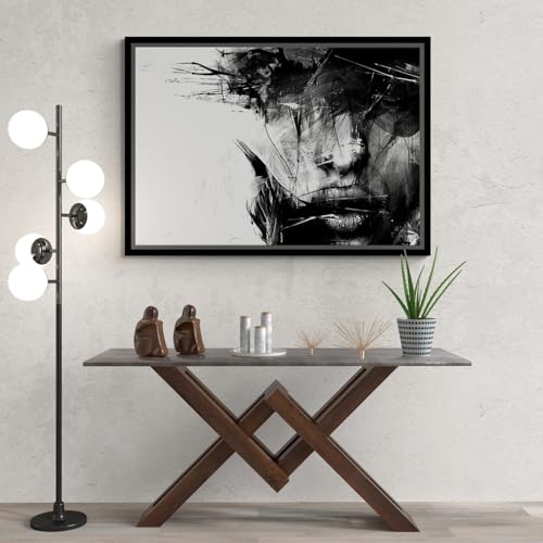 Peinture sur toile grand format portrait femme cadre pour grand mur vide