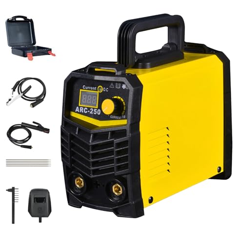 Poste à souder à électrodes 250 A IGBT Inverter – Mini poste à souder 220 V CC portable avec écran LED, Arc Force, démarrage à chaud et anti-adhésif...