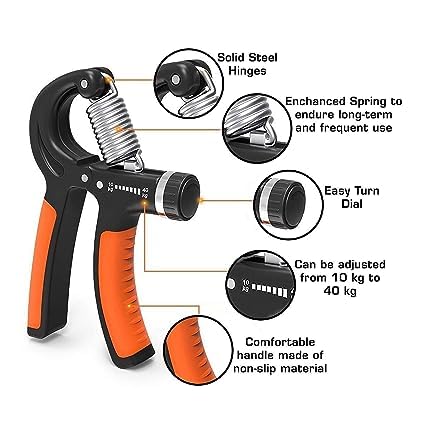 Image of Fitfix Combo of 1 Adjustable Hand Gripper and 2 Finger Gripper Multi Tension 6 Months Warranty Strengthener for Gym Workout Hand Exercise Equipment (Forearm Exerciser Advanced + Hand Gripper)