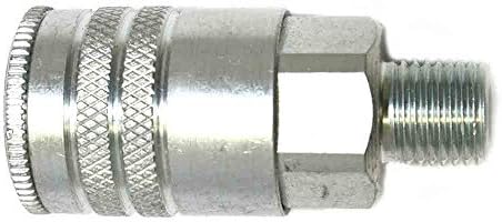 Interstate Pneumatics CH641 3/8 Inch Industrial Steel Coupler x 1/4 Inch Male NPT