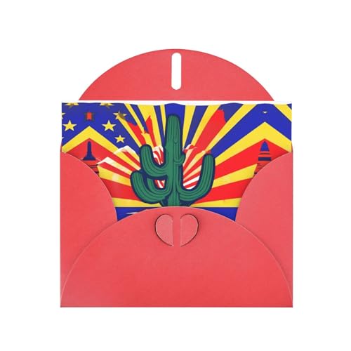 TYANG Arizona bandera perla vacaciones tarjetas tarjetas de felicitación con sobres diseños, tarjetas de nota vacías,