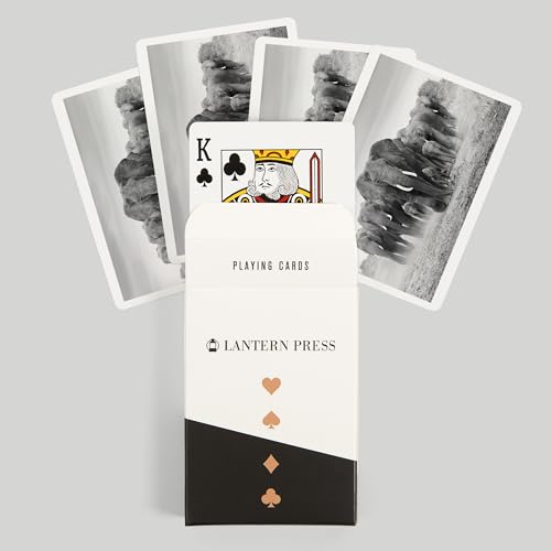 Lantern Press Baraja Elephant Herd Póker 52 cartas miniatura 6