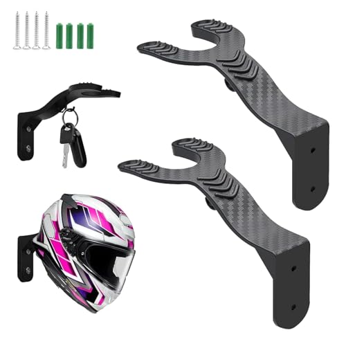 LERANXIN 2 Piezas Soporte Casco Moto Negro