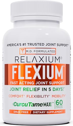 Image of Relaxium Flexium Joint Support Supplement, Drug-Free, with CurcuTame Blend, Turmeric Supplement Formulated to Support Comfort and Mobility, 60 Capsules