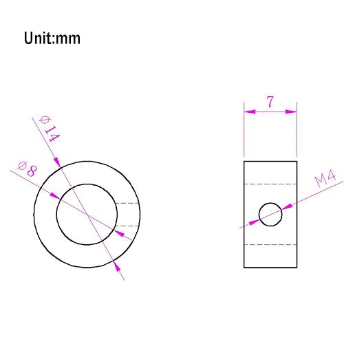 Miniatura 2 de Befenybay 10 piezas de collar de bloqueo, collar de bloqueo de eje de 0.315in, anillo de bloqueo de tornillo T8 para impresora 3D CNC (0.315in,
