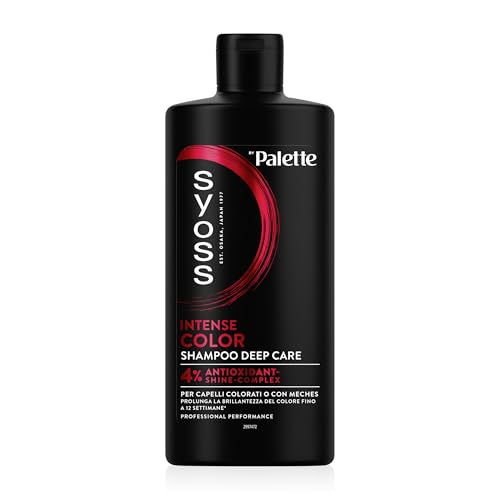 Syoss Palette Intense Color Shampoo Deep Care 440ml, per capelli colorati o con meches con 4% Antioxidant-Shine-Complex, prolunga la brillantezza del colore fino a 12 settimane