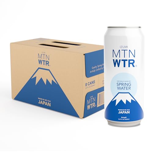 Image of MTN WTR Naturally Alkaline Spring Water | Product of Japan | Naturally Filtered | 16.9oz Recyclable Aluminum Cans (8-Pack)