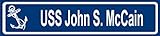 ANY AND ALL GRAPHICS USS John S. McCain Navy Ship 4'x18' Street Sign with Anchor Blue Design