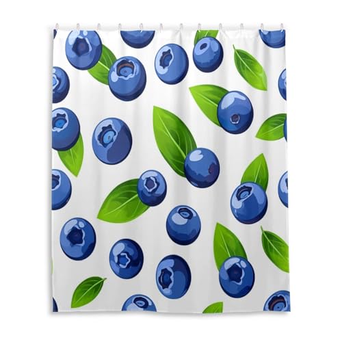 DUOBU Cartoon Blueberries Shower Curtain Washable Waterproof Fabric Bath Curtain 60x72Inch Shower Curtains with Hooks for Bathroom Decor
