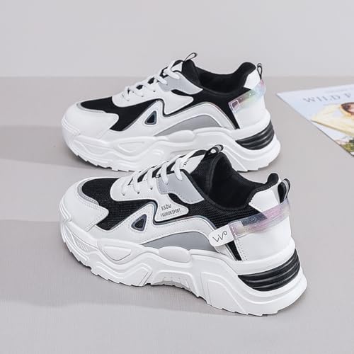 YAXE Women's Fashion Chunky Sneakers Breathable Comfortable Casual Platform Walking Shoes3