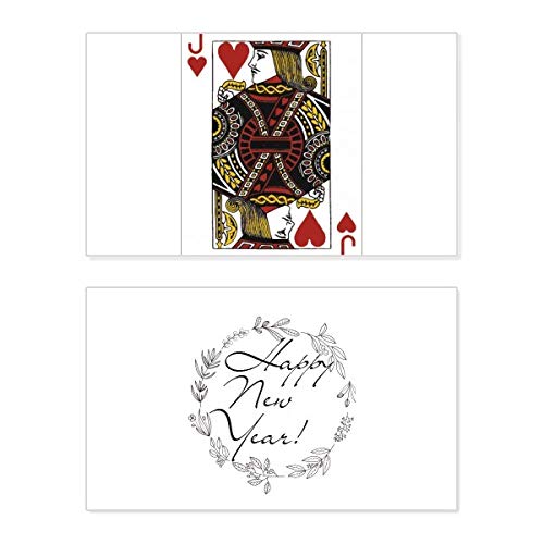 Cartes à jouer en forme de cœur J pour le Nouvel An rouge 54 cartes