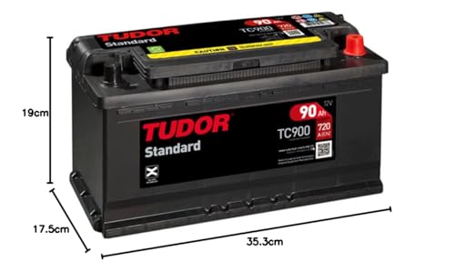Tudor TC900 Batería de coche Tudor 90Ah 720A, Gama Standard para Automóviles de turismo