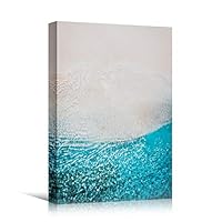 Canvas Wall Art Coastal Aerial View Beach Beach Blue Coastal Cool Photography Relax/Calm - 12x18 inches