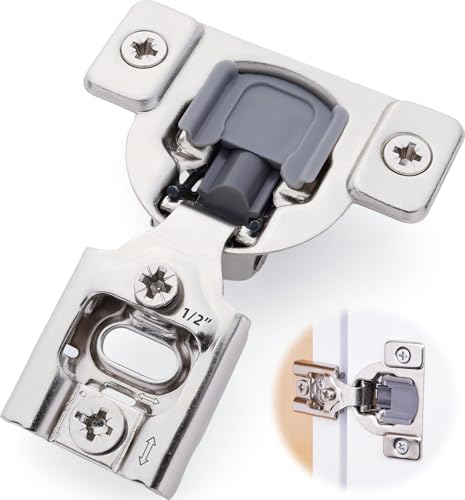 DecoBasics 50 Pack(25 Pair) 1/2 Overlay Soft Close Cabinet Hinges for Kitchen & Bath - Concealed Soft Close Hinge for cabinet Door w Self Closing Damper -Easy Upgrade -Stainless Steel Last a Lifetime