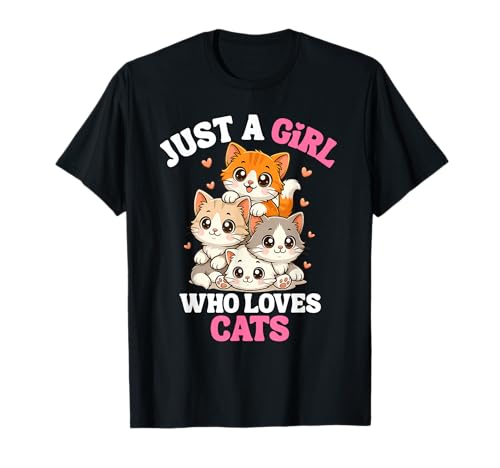Just A Girl Who Loves Cats Funny Cat Lover Kids Girls t-shirt