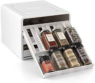 YouCopia SpiceStack Adjustable Spice Rack Organiser, 24-Bottle Seasoning and Spices Storage with Pull-Out Drawers for Kitchen Cupboard and Pantry Organisation