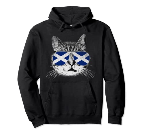 Camisa de gato escocesa bandera de Escocia país retro divertido regalo Sudadera con Capucha