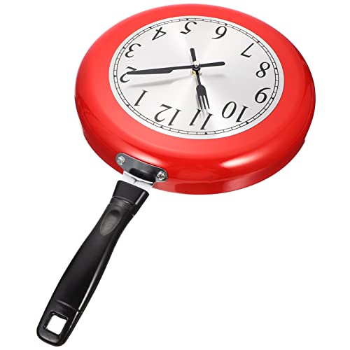 iplusmile Kitchen Wall Clock Pan Design Silent Non-Ticking Frying Pan Clock Unique Home Decor Accurate Timepiece