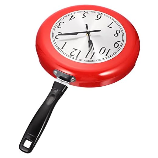 iplusmile Kitchen Wall Clock Pan Design Silent Non-Ticking Frying Pan Clock Unique Home Decor Accurate Timepiece