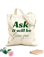 Safety: This polyester-cotton canvas tote bag features reinforced handles and stitching, and has been tested to hold up to 10 kg. You can pack your items with confidence without worrying about the bag breaking or falling. Capacity: Large Tote Bag: Ca...