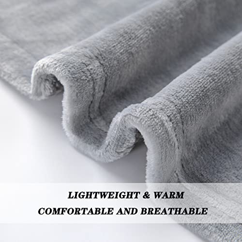 Jiahannha Grey Throw Blankets,Fleece Blanket Throw Size 50"×60",Super Soft Cozy Plush Light Grey Blanket For Couch Sofa Bed,Flannel Lightweight Warm Bed Blankets #TOP5