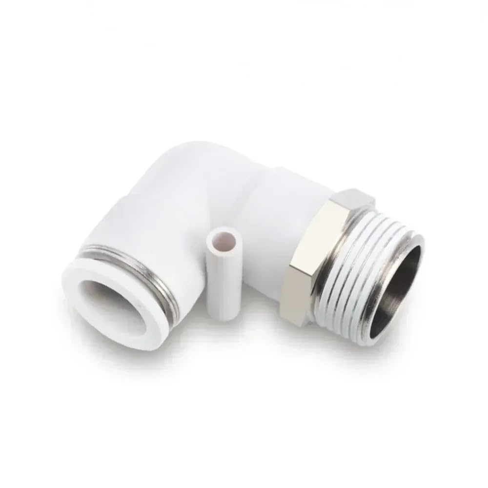 Zorfar Men's 1/4 Pl Series Push-In Elbow Fitting, M5 Bspt Thread /8"-/2", -6Mm Od Tube Quick Release Pneumatic Connector Pcs(6Mm,")