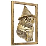 Newinhome Animal Heads Wall Decor (Includes Metal Frame) Resin Animals Sculptures Head Wall Hanging Decoration Gold vintage Wall Sculpture for Living Room Bedroom Office (Penguin)