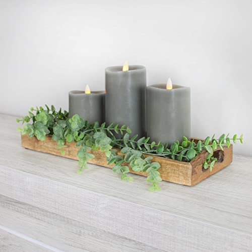 Auldhome Rustic Wood Serving Trays (Set Of 2), Handmade Primitive Rectangular Mango Wood Nesting Trays, Handmade In India #TOP3