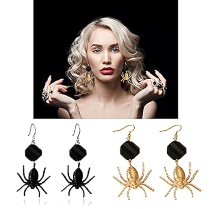 YHomU Halloween Earrings Spider Fashion Exaggerated Decorative Stylish Festive Pendant Earrings Girls Woman Decorations Costume
