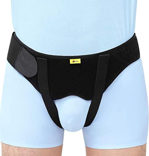 Hernia Belt for Men Hernia Support Truss for Single/Double Inguinal or Sports Hernia, Adjustable Waist Strap with 2 Removable Compression Pads Breathable