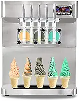 Novo design, máquina de sorvete expresso de bancada com 5 sabores, máquina de sorvete expresso 3 + 2 sabores