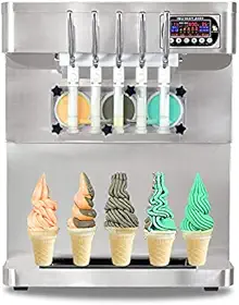 Novo design, máquina de sorvete expresso de bancada com 5 sabores, máquina de sorvete expresso 3 + 2 sabores