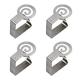 Edelstahl Tischtuchklammer Verstellbare Tischdeckenklammern Klammer Befestigen der Tischdecke Verdickter Tischdeckenclip Tischdecke Halter Spiralmuster-Design für Restaurant Picknicks Hochzeiten 4PCS