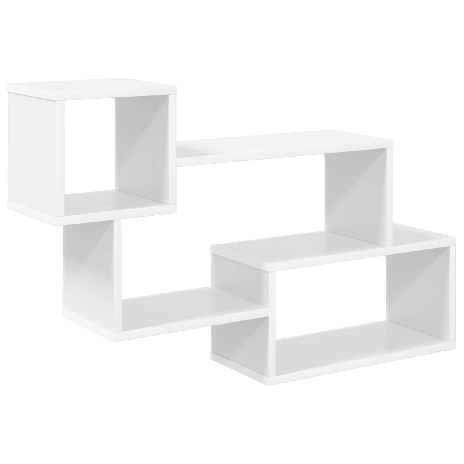 Scaffale sospeso da parete, bianco, 87 x 20 x 55 cm, in legno, da appendere, per soggiorno, camera da letto, cucina, ufficio