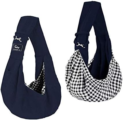 CUBY Reversible Pet Sling Carrier Hands-free Sling Pet Dog Cat Carrier Bag Soft Comfortable Puppy Kitty Double-sided Pouch Shoulder Carry Tote Handbag