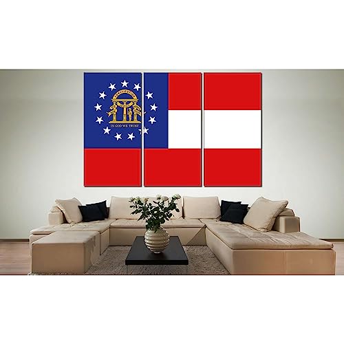 Lienzo de la bandera del estado de Georgia ZELLART obra №837 con acabado textil de 115x75 cm