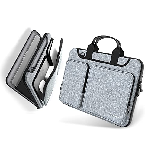 Smatree Hartschale Laptop Tragetasche Kompatibel mit NEU 2023 MacBook Pro 14,2 Zoll, MacBook Pro 13.3-14 Zoll Laptoptasche, mit Zubehör Organizer Tasche für iPad, MacBook Aktentasche, Grau