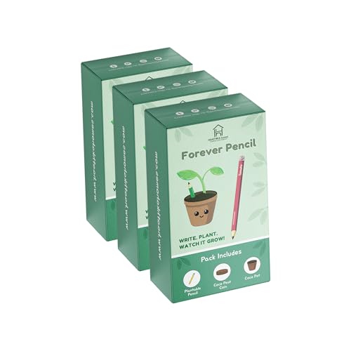 Image of Forever Pencil - Plantable pencil with Seed - Eco-Friendly Return Gifts for Birthday, cute stationery items and a Unique Gift for Girls and Boys (2Pencil,1CocoPot & 1Coin KIT, 3, count)