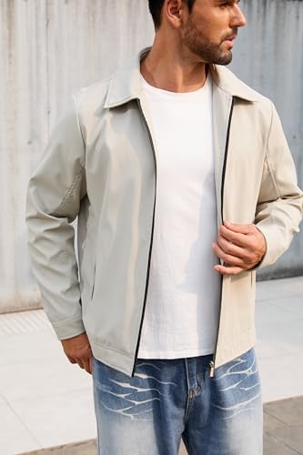 QTE Lightweight Jackets for Men Casual Windbreaker Stylish Light Fall Spring Golf Work Dress Business Coat2