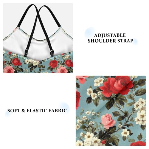 Girls One Piecing Swimsuit Roses Pink Red Kids Bathing Suits Swimming Suits3