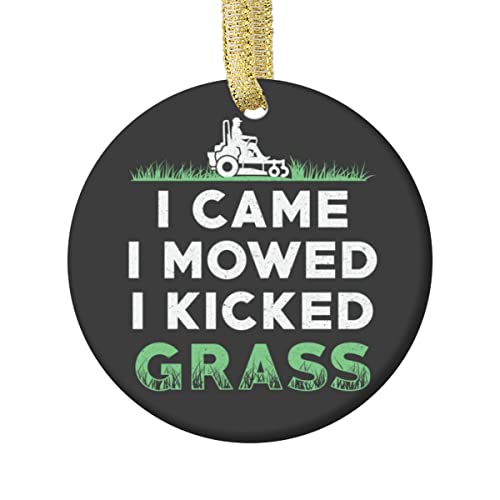 Lawn Mower Ceramic Ornament Christmas Indoor Decor