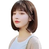 BARSDAR ウィッグ ボブ Bob ショート wig レディース かつら フルウィッグ 小颜劾果 ロリータ 女性用 ぱっつん かわいい 内巻き 韓国風 原宿風 白髪隠し 自然なカール ファッションウィッグ ソフトな感触 レディース 女性 女装 耐熱 ネット付き マロンブラウン