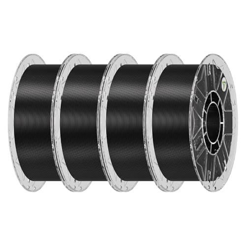 ⚡ Creality Hyper PLA Filament 1.75mm Bundle 4KG, RFID 3D Printer Filament for High-Speed Printing up to 600mm/s, ±0.03mm Accuracy, 3D Printing Filament for Most 3D Printers (Black&Black&Black&Black)
