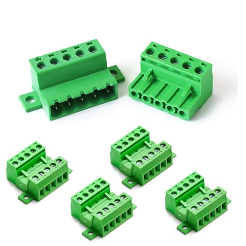 Connecteurs de borniers à vis 5.08mm 5 broches mâle femelle 300V 15A en lot de 5 pièces