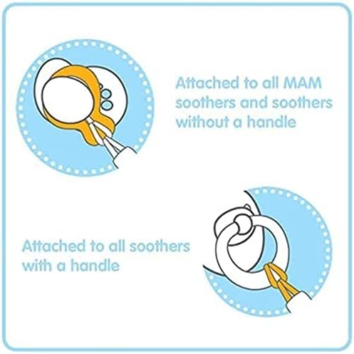 MAM Soother Clips, Pack of 2, Baby Soother Chain Fits All MAM Soothers, Newborn Essentials (Soothers Not Included)